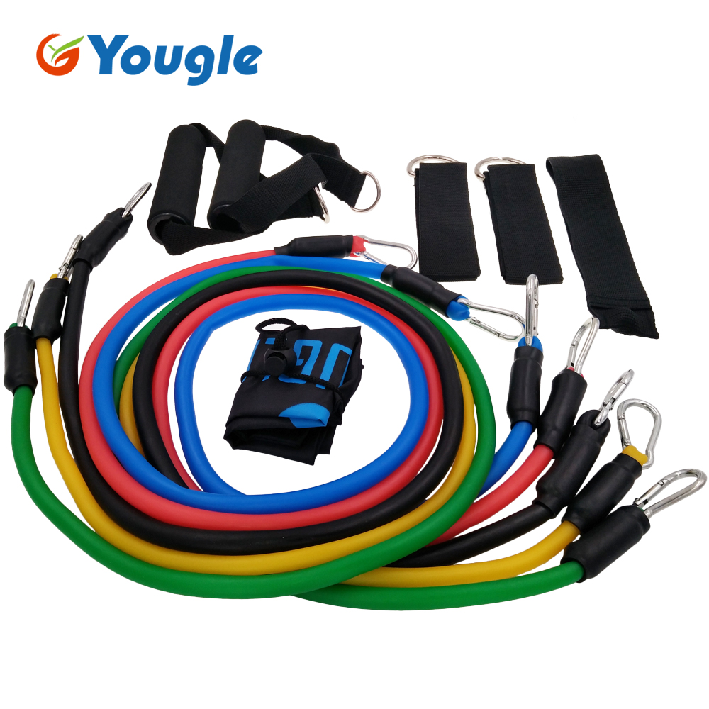 Sports Equipment At Home - YOUGLE 11pcs/set Pull Rope Fitness Exercises