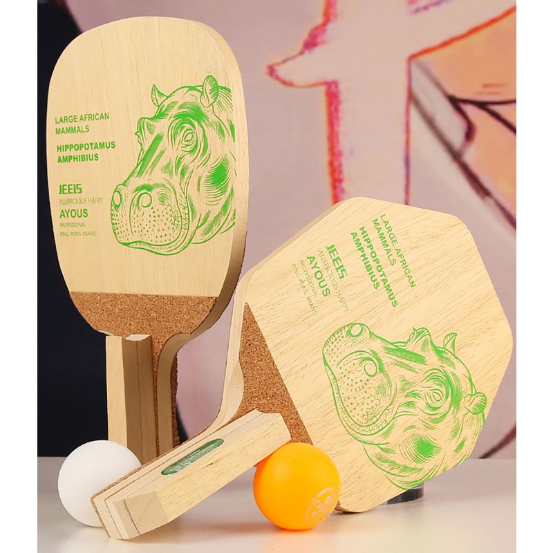 JEELS Green Hippo 1 Ply Ayous  - Table Tennis Paddle reseña y precio