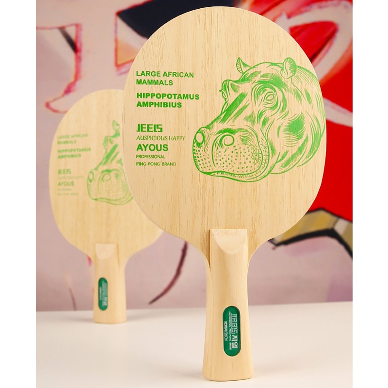 JEELS Green Hippo 1 Ply Ayous  - Table Tennis Paddle reseña y precio