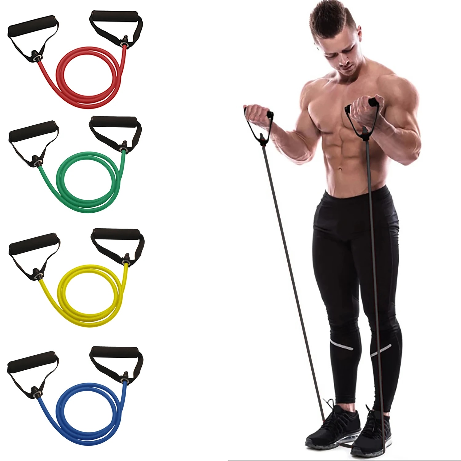 Resistance Bands With Handles, - Sports Equipment At Home reseña y precio