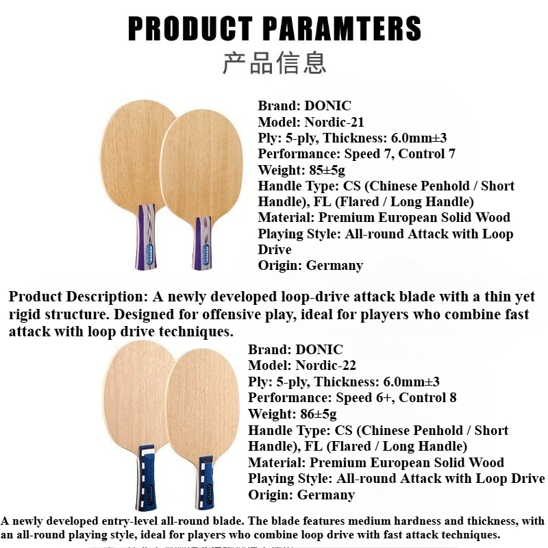 Donic Nordic 21 22 Table Tenni - Table Tennis Paddle reseña y precio