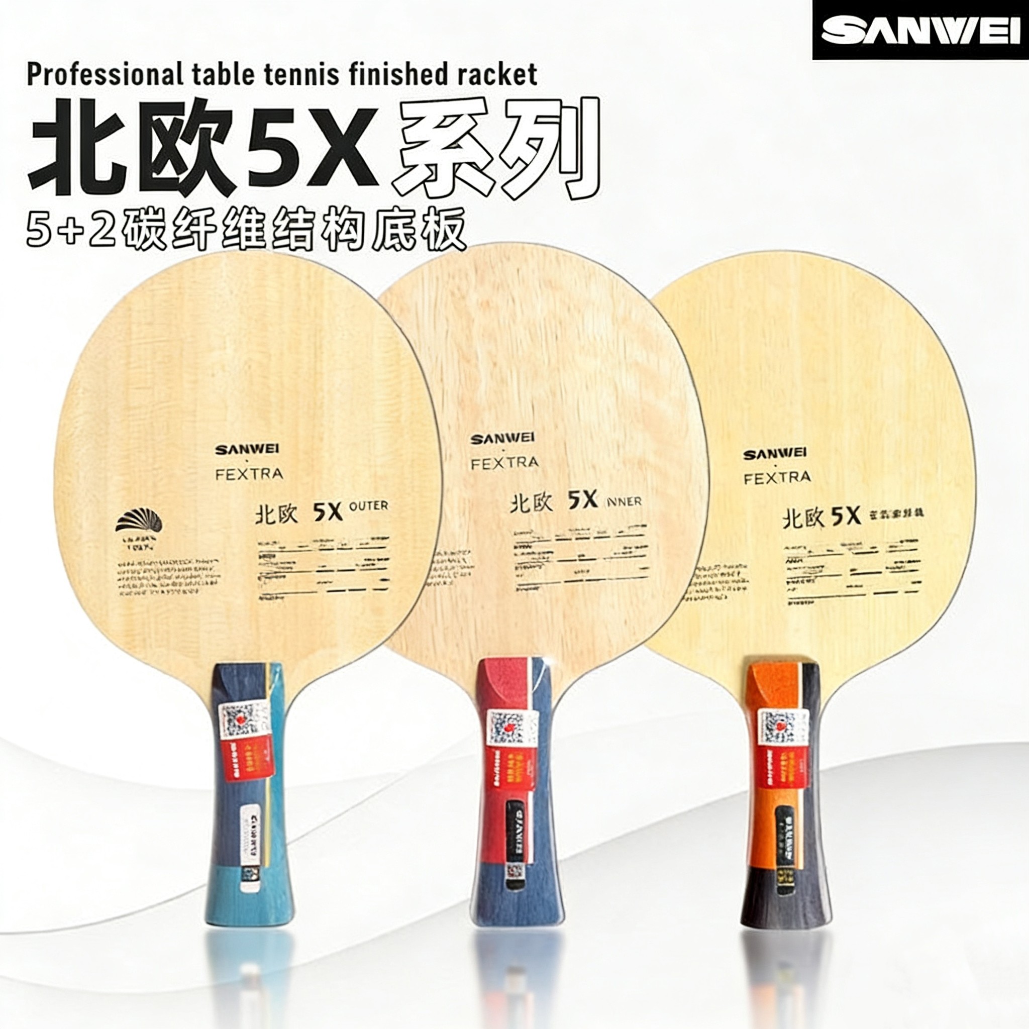 SANWEI FEXTRA 5X Blue/Yellow A - Table Tennis Paddle reseña y precio